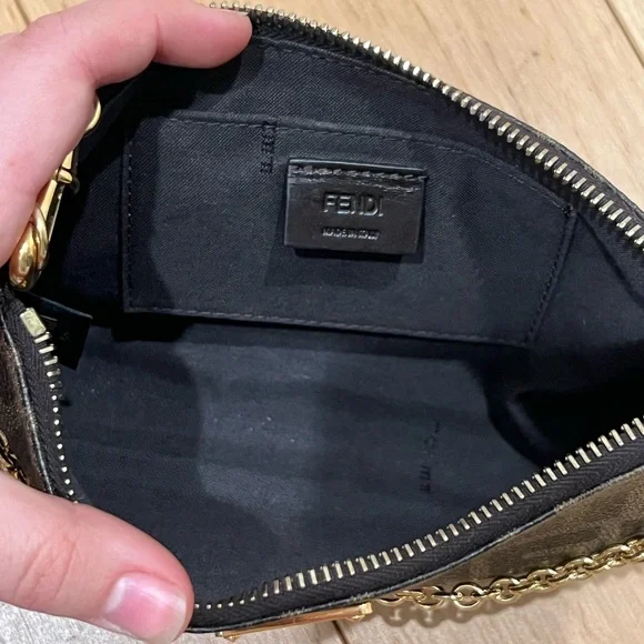 Authentic Fendi Small Leather Pouch Bag - Picture 5 of 10